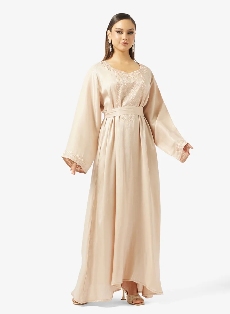 hayas closet  Embroidered Belted Jalabiya for Women | Best Price UAE